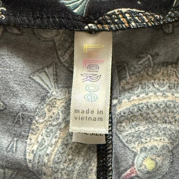 LULAROE OS Chubby Patterned Bird Print Stretch Leggings Pull-On Pants NICE! - Picture 5 of 7